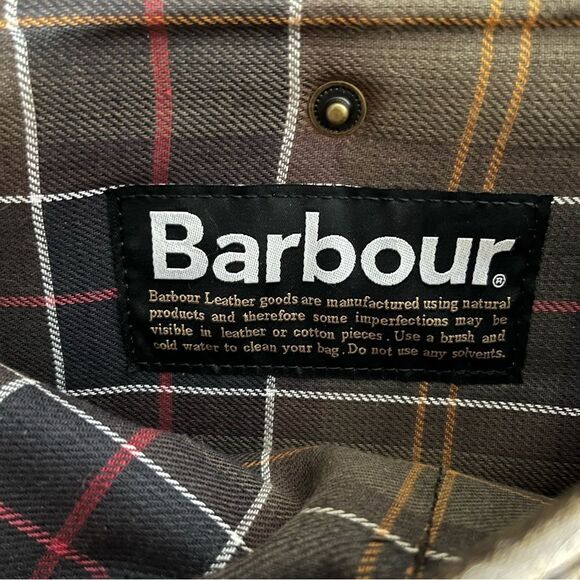 BARBOUR Wax Leather Tarras Bag Brown Messenger Bag Adjustable Strap UNISEX - Picture 6 of 7